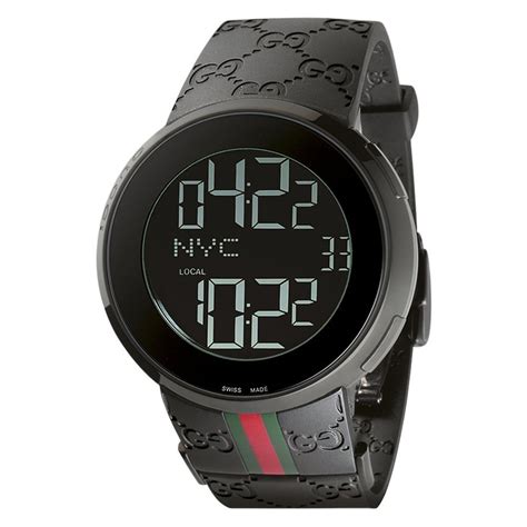 gucci digital black green red rubber strap watch|genuine Gucci straps.